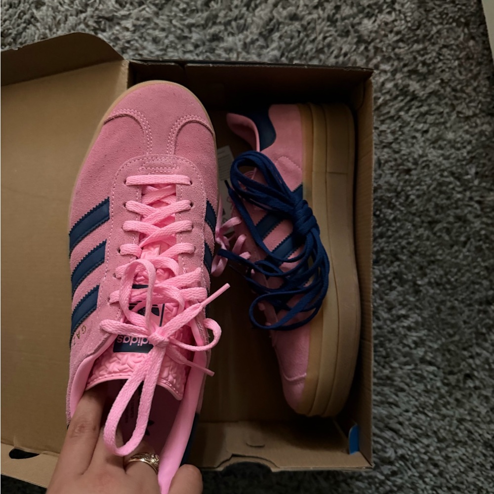 Adidas Gazelle Pink and Blue Sneakers Platform